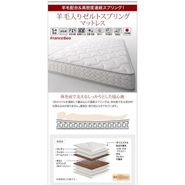 ベッドフレームのみ シングル 連結ベッド 収納 壁付け 国産 ファミリー Aタイプ お客様組立