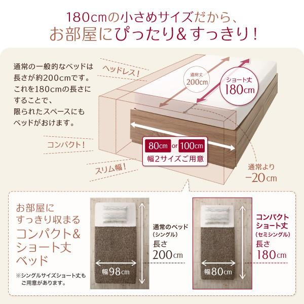 ベッド 収納 シングル ショート丈 薄型スタンダードボンネルコイル
