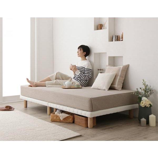 シングル ショート丈脚付きマットレス すのこ 薄型スタンダードポケットコイル 脚15cm
