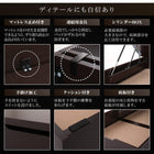 ガス式 ベッド 収納 跳ね上げ クイーン SS×2 薄型スタンダードポケットコイル 縦開き 深さグランド お客様組立