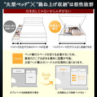 ベッド 収納 クイーン(SS×2) 大型 跳ね上げ 薄型プレミアムボンネルコイル 縦開き 深さレギュラー お客様組立