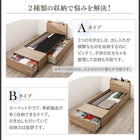 ベッド 引き出し 連結 収納 ベッドフレームのみ A+B+Bタイプ ワイドK240(SS×3