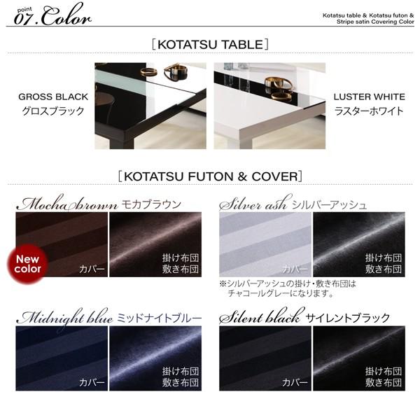 こたつ4点セット テーブル＋掛・敷布団＋布団カバー 鏡面仕上 5尺長方形 80×150cm
