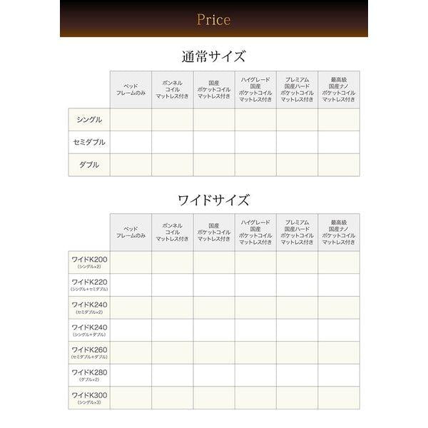 ファミリーローベッド ワイドK240 SD×2 棚 ライト コンセント付き プレミアム国産ハードポケットコイルマットレス付き