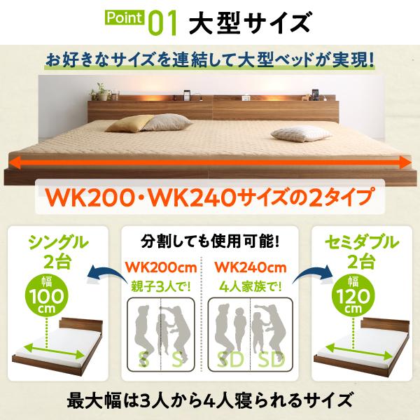 フロアベッド 連結 専用別売品 マイクロファイバー ワイドK240(SD×2) レギュラー丈