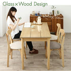 単品 ベンチ 2人掛け ガラスと木の異素材 モダンデザインダイニング