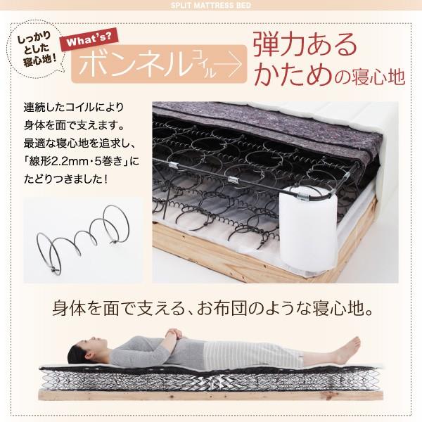 マットレスベッド セミダブル 専用 敷パッドが選べる 移動 搬入 掃除がらくらく 分割式脚付き ボンネルコイルマットレス 敷パッド付
