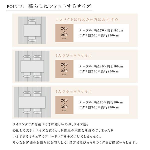 北欧モダン ダイニング 6点セット(テーブル+チェア4脚＋ラグ) W170