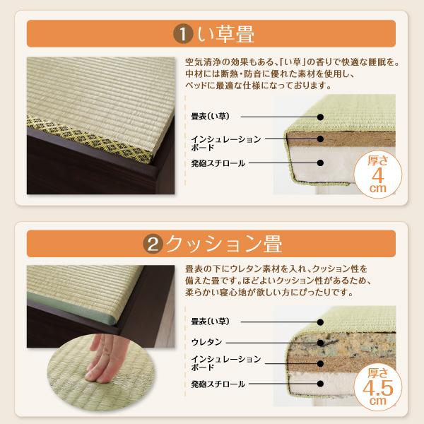 ベッド 畳 連結 ベットフレームのみ 洗える畳 ダブル 29cm お客様組立 日本製・布団収納