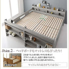 ワイドキングサイズベッド 薄型軽量ポケットコイル スタンダード ワイドK200 2段ベッドにもなる