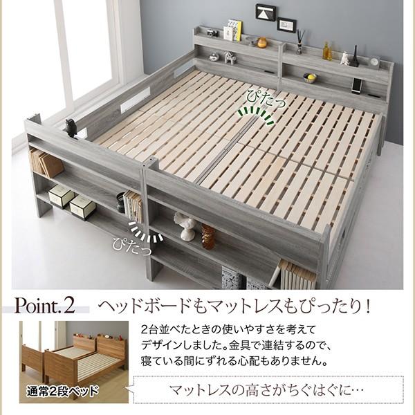 ワイドキングサイズベッド 薄型軽量ポケットコイル スタンダード ワイドK200 2段ベッドにもなる