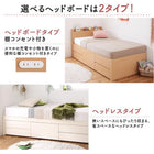 ベッド 収納 薄型プレミアムボンネルコイル ヘッド付き シングル お客様組立 日本製 大容量 すのこチェスト