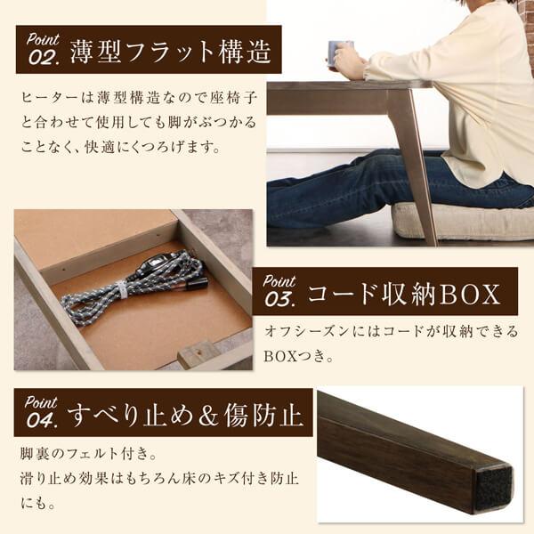こたつ 掛布団&敷布団 2点セット 長方形 75×105 北欧