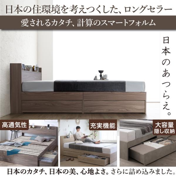 ベッドフレームのみ シングル ロングセラー 人気 ベッド ベッドフレーム 収納付き 木製ベッド コンセント付き 収納ベッド ナチュラル ブラック ホワイト