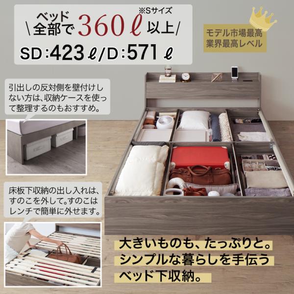 ベッドフレームのみ シングル ロングセラー 人気 ベッド ベッドフレーム 収納付き 木製ベッド コンセント付き 収納ベッド ナチュラル ブラック ホワイト