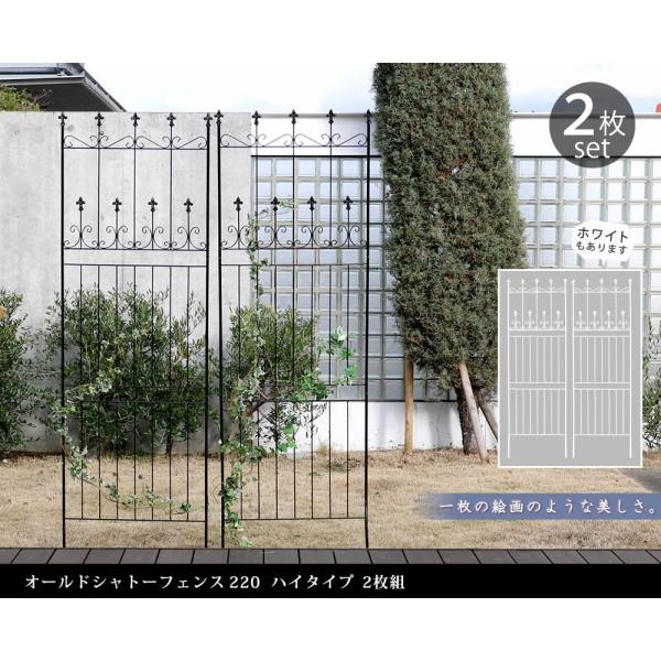 ガーデンフェンス フェンス アイアン ハイタイプ 2枚組 おしゃれ DIY