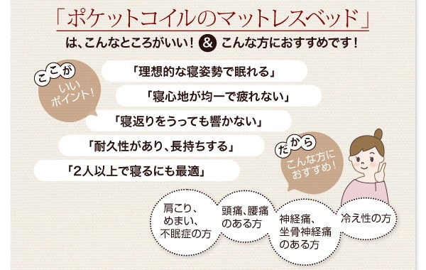 マットレスベッド・20色カバーリング ポケットコイルマットレスタイプ セミダブル 脚22cm