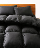 羽毛布団 グース ダブル ベッドタイプ 10点セット 9色 羽毛布団 サイレントブラック