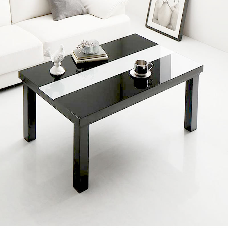 こたつテーブル 単品 長方形(60×90cm) 鏡面仕上げ グロスブラック