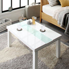 こたつテーブル 単品 長方形(60×90cm) 鏡面仕上げ ダブルホワイト