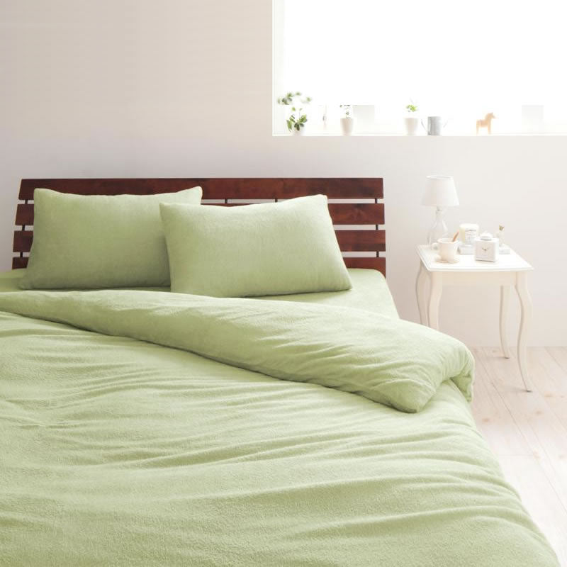 ボックスシーツ 単品 ベッド用 シングル 20色 コットンタオル カバーリング ペールグリーン
