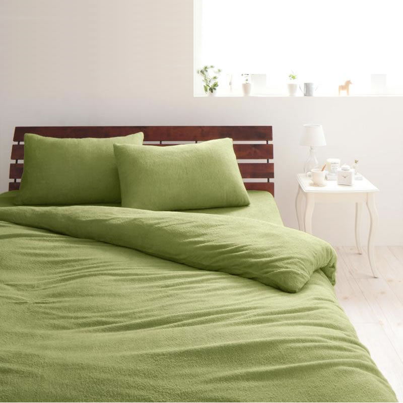 ボックスシーツ 単品 ベッド用 シングル 20色 コットンタオル カバーリング モスグリーン