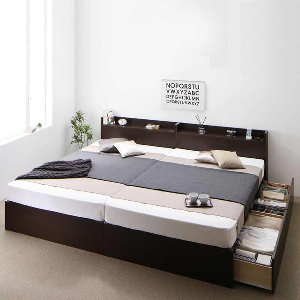ベッド フランスベッド マルチラススーパースプリングマットレス付き A+Bタイプ ワイドK200 お客様組立 連結 すのこ収納