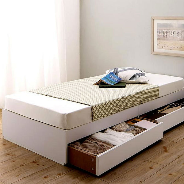 ベッド セミシングル ショート丈 収納 コンパクト 薄型スタンダードボンネルコイル