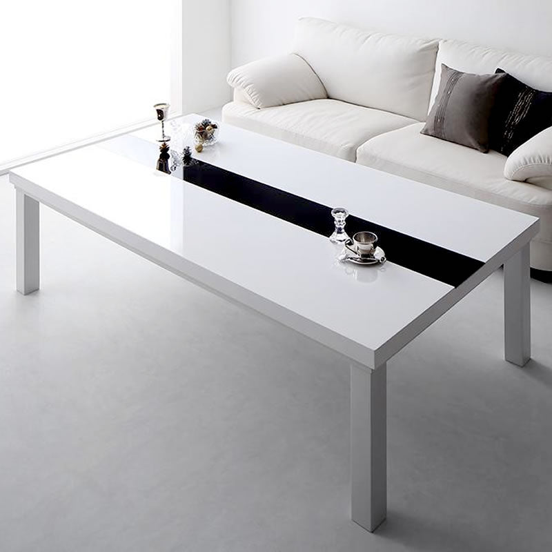 こたつ テーブル単品 5尺長方形 80×150 ワイドサイズ 鏡面仕上げ ラスターホワイト