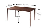 ダイニングテーブル W150 天然木 ウォールナット無垢材 北欧
