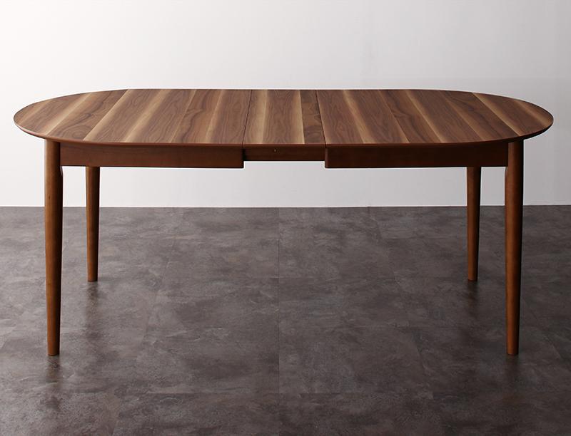 伸長式ダイニングテーブル単品  W160-210 天然木 ウォールナット  オーバル
