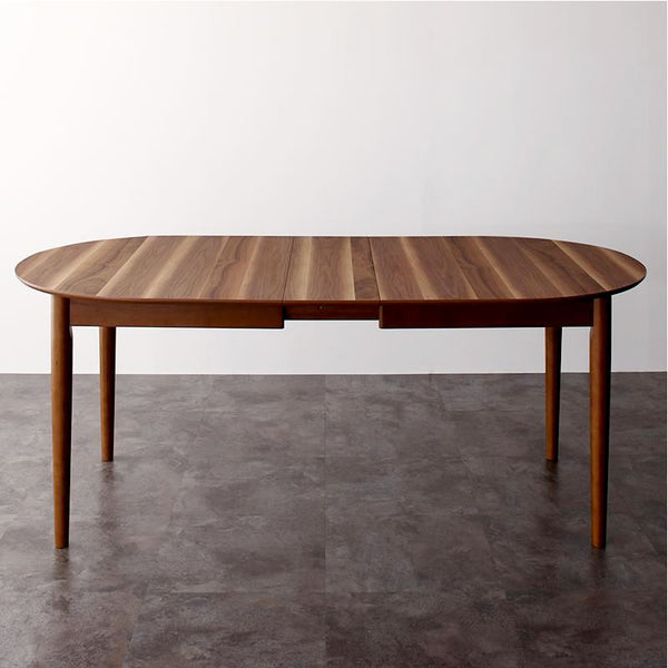 伸長式ダイニングテーブル単品  W160-210 天然木 ウォールナット  オーバル