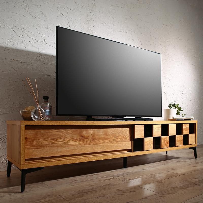 国産完成品 木目調モダンデザインテレビボード