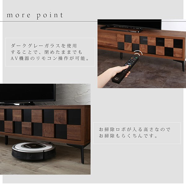 国産完成品 木目調モダンデザインテレビボード
