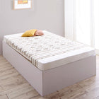 ベッド 収納付き 大容量 シングル 薄型スタンダードボンネルコイル 浅型 ホコリよけ床板 ホワイト/ホワイト