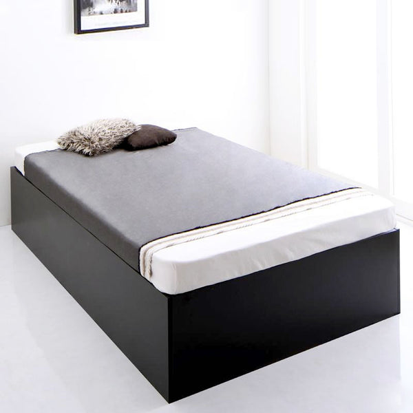 ベッド 収納付き 大容量 シングル 薄型スタンダードボンネルコイル 浅型 ホコリよけ床板