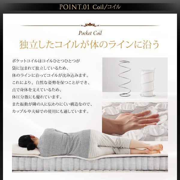 マットレス キング 超快眠 抗菌 防臭 防ダニ体圧分散ウレタン ホテルプレミアム ポケットコイル硬さ：ソフト
