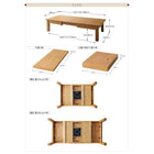 こたつテーブル単品  長方形(80×120〜180cm) 天然木オーク材 伸長式