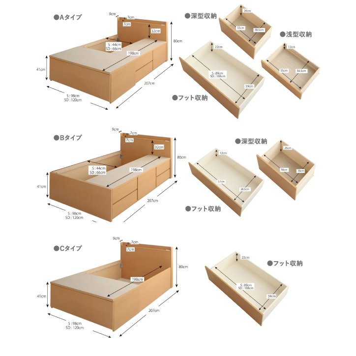 収納ファミリーベッド 薄型スタンダードボンネルコイル C+C ワイドK200