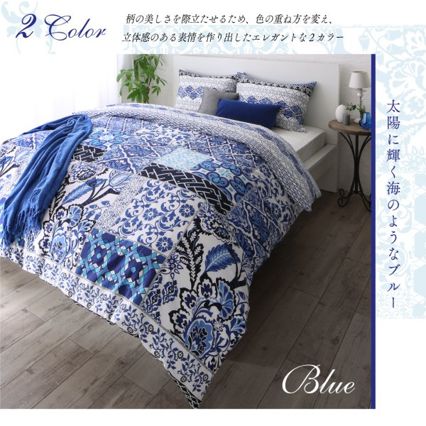 ボックスシーツ 単品 ベッド用 セミダブル 日本製 綿100％ 地中海リゾート