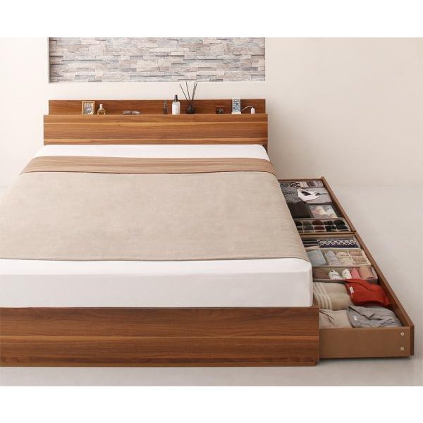 ベッド ダブル ベッド 収納 フランスベッド マルチラススーパースプリングマットレス付き