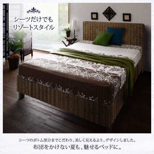 ボックスシーツ 単品 ベッド用 クイーン 綿100% リゾート カバーリング