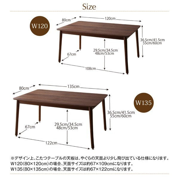 こたつ テーブル単品 W120 80×120