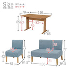 ダイニング４点セット 背もたれ付き 110×70×65cm ブルー