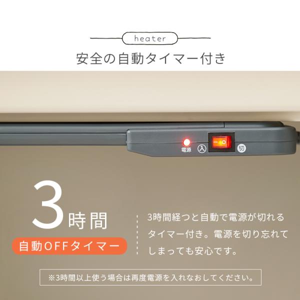 ヒーター+デスク２点セット 80×45×69cm ナチュラル