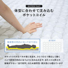 マットレス（ポケットコイル）付 高さ3段階調整 120.5×211.5×72cm ダークブラウン
