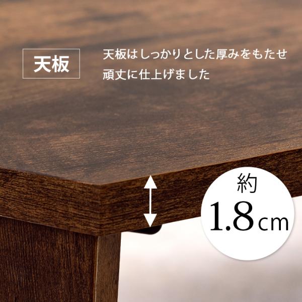 折れ脚テーブル 天板八角形 90×50×32cm ブラウン