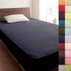 ボックスシーツ ベッド用 同色2枚セット 20色 コットンタオル 洗える セミダブル サイレントブラック
